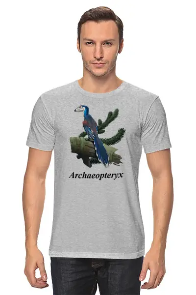 Заказать мужскую футболку в Москве. Футболка классическая Archaeopteryx от anat-snake2013@yandex.ru - готовые дизайны и нанесение принтов.