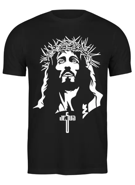 Заказать мужскую футболку в Москве. Футболка классическая Jesus Christ от balden - готовые дизайны и нанесение принтов.