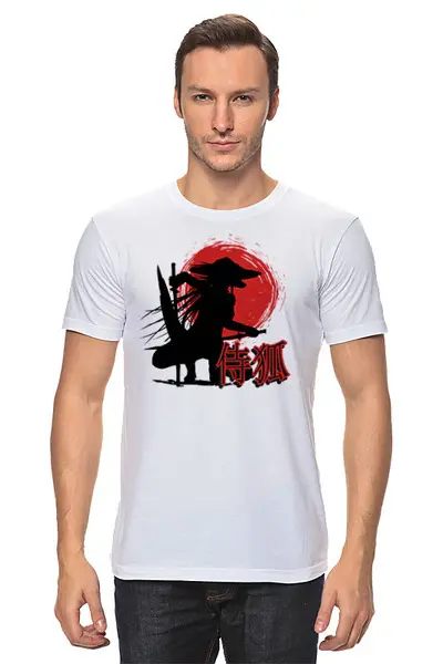 Заказать мужскую футболку в Москве. Футболка классическая  Ninja Fox от oneredfoxstore@gmail.com - готовые дизайны и нанесение принтов.