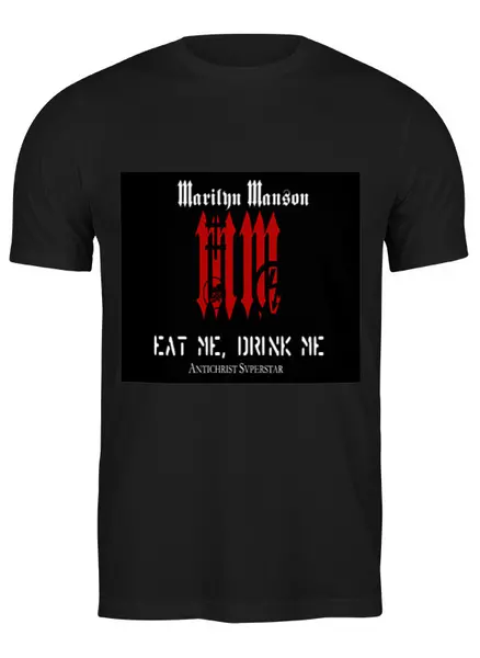 Заказать мужскую футболку в Москве. Футболка классическая Marilyn Manson от Fedor - готовые дизайны и нанесение принтов.
