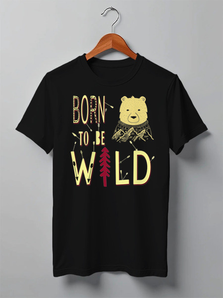 Заказать мужскую футболку в Москве. Футболка классическая Bear Here от oneredfoxstore@gmail.com - готовые дизайны и нанесение принтов.