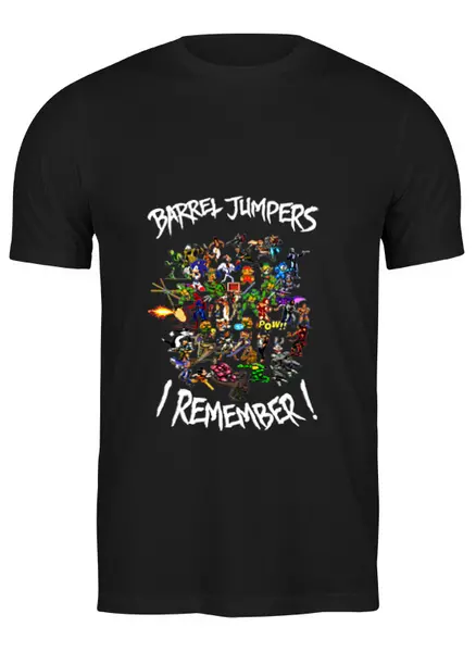 Заказать мужскую футболку в Москве. Футболка классическая Barrel Jumpers. I Remember! от BJ Shop - готовые дизайны и нанесение принтов.