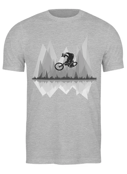 Заказать мужскую футболку в Москве. Футболка классическая Mountain Bike от oneredfoxstore@gmail.com - готовые дизайны и нанесение принтов.