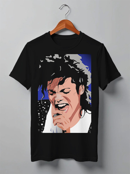 Заказать мужскую футболку в Москве. Футболка классическая Michael Jackson  от KinoArt - готовые дизайны и нанесение принтов.