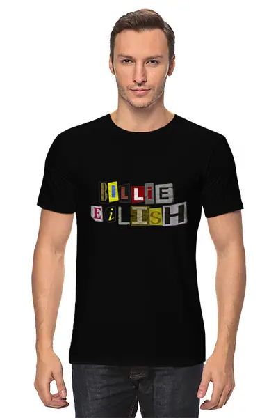 Заказать мужскую футболку в Москве. Футболка классическая Billie Eilish алфавит от Павел Павел - готовые дизайны и нанесение принтов.