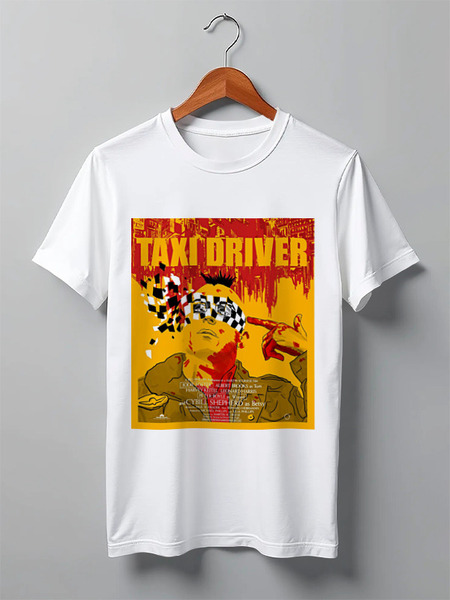 Заказать мужскую футболку в Москве. Футболка классическая Таксист / Taxi Driver от kino.printio.ru - готовые дизайны и нанесение принтов.