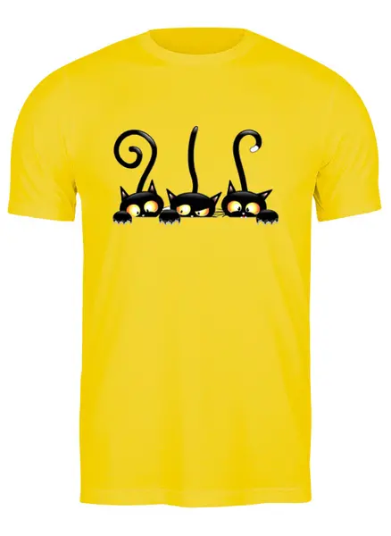 Заказать мужскую футболку в Москве. Футболка классическая Три котёнка  от ПРИНТЫ ПЕЧАТЬ  - готовые дизайны и нанесение принтов.