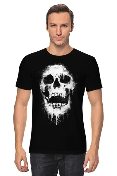 Заказать мужскую футболку в Москве. Футболка классическая Череп от skull - готовые дизайны и нанесение принтов.