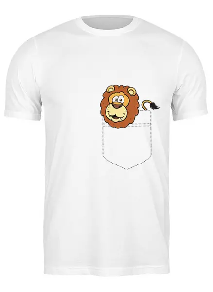 Заказать мужскую футболку в Москве. Футболка классическая Лев (Lion) от Zamula - готовые дизайны и нанесение принтов.