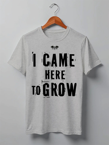 Заказать мужскую футболку в Москве. Футболка классическая I CAME HERE TO GROW! от Алексс Неро - готовые дизайны и нанесение принтов.