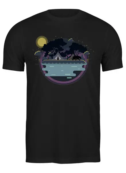 Заказать мужскую футболку в Москве. Футболка классическая Mountains от oneredfoxstore@gmail.com - готовые дизайны и нанесение принтов.