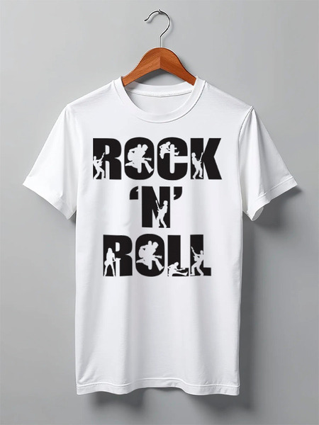 Заказать мужскую футболку в Москве. Футболка классическая Rock N Roll от Leichenwagen - готовые дизайны и нанесение принтов.
