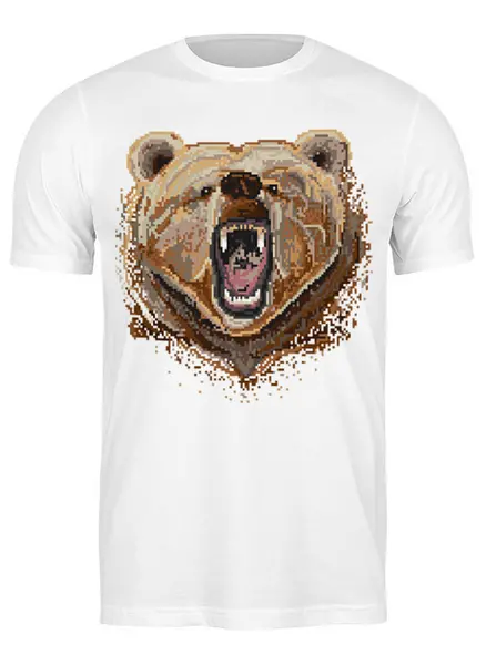 Заказать мужскую футболку в Москве. Футболка классическая Медведь от Илья Щеблецов - готовые дизайны и нанесение принтов.