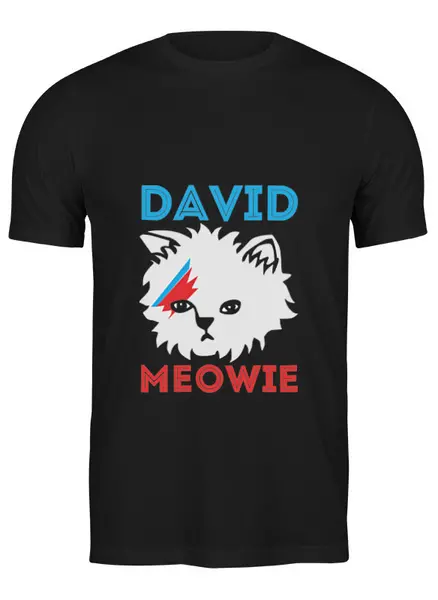 Заказать мужскую футболку в Москве. Футболка классическая David Bowie от cherdantcev - готовые дизайны и нанесение принтов.