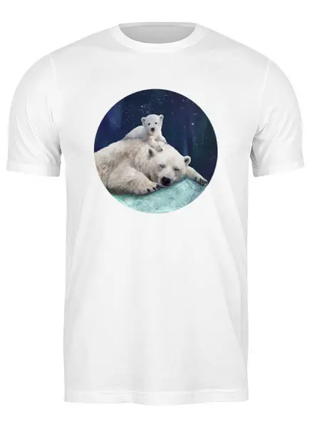 Заказать мужскую футболку в Москве. Футболка классическая Белые медведи от printik - готовые дизайны и нанесение принтов.