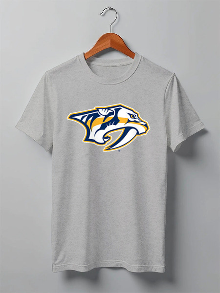 Заказать мужскую футболку в Москве. Футболка классическая Nashville Predators / NHL USA от KinoArt - готовые дизайны и нанесение принтов.