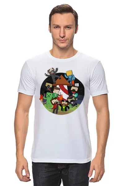 Заказать мужскую футболку в Москве. Футболка классическая Человечки от aleks_say - готовые дизайны и нанесение принтов.