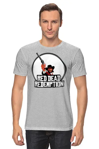 Заказать мужскую футболку в Москве. Футболка классическая Red Dead Redemtion game от Leichenwagen - готовые дизайны и нанесение принтов.
