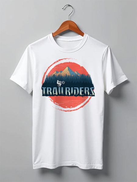 Заказать мужскую футболку в Москве. Футболка классическая Mountain Bike от oneredfoxstore@gmail.com - готовые дизайны и нанесение принтов.