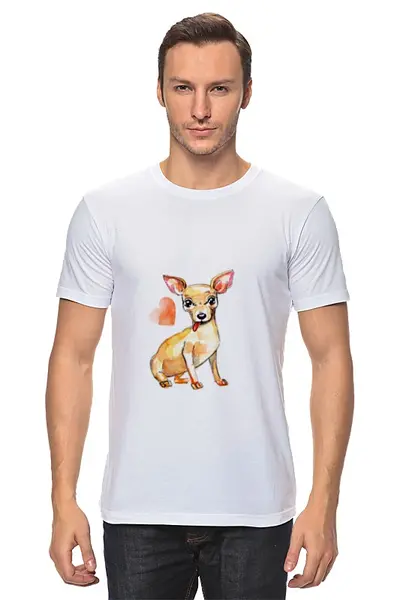 Заказать мужскую футболку в Москве. Футболка классическая Pam-pam-pam-pa-pa... Chihuahua! от Evgenia Bandagnomych - готовые дизайны и нанесение принтов.