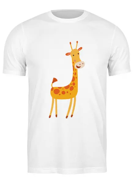 Заказать мужскую футболку в Москве. Футболка классическая Жираф от Romanova - готовые дизайны и нанесение принтов.
