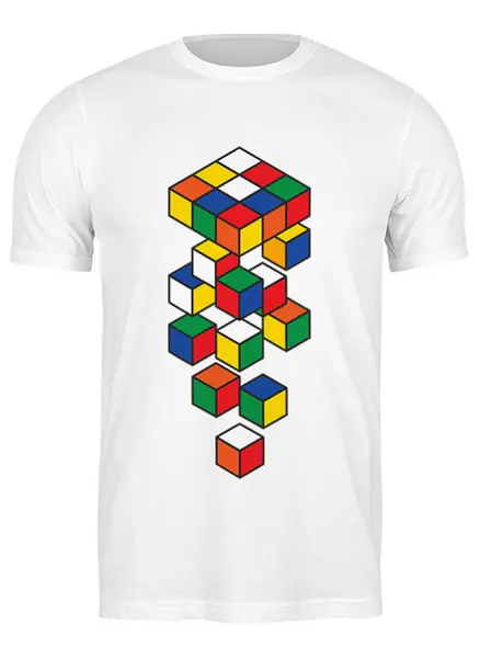 Заказать мужскую футболку в Москве. Футболка классическая Кубик Рубика от Yaroslava - готовые дизайны и нанесение принтов.