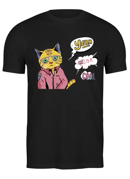 Заказать мужскую футболку в Москве. Футболка классическая Cats Here от oneredfoxstore@gmail.com - готовые дизайны и нанесение принтов.