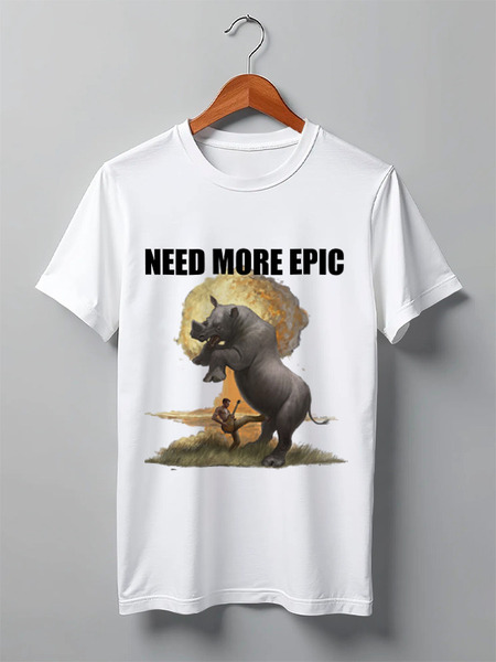 Заказать мужскую футболку в Москве. Футболка классическая Epic T-shirt от Hangover - готовые дизайны и нанесение принтов.