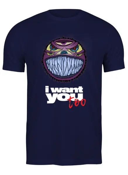 Заказать мужскую футболку в Москве. Футболка классическая I want you, too от Feinerburger  - готовые дизайны и нанесение принтов.