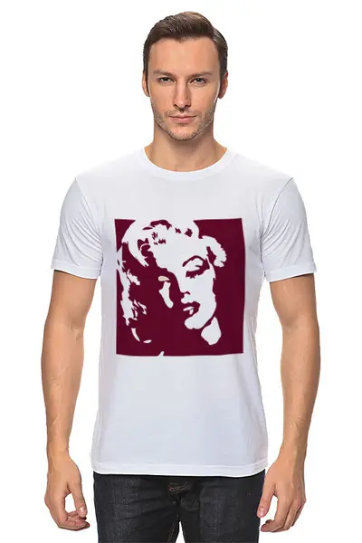 Заказать мужскую футболку в Москве. Футболка классическая Мерлин Монро от Zamula - готовые дизайны и нанесение принтов.