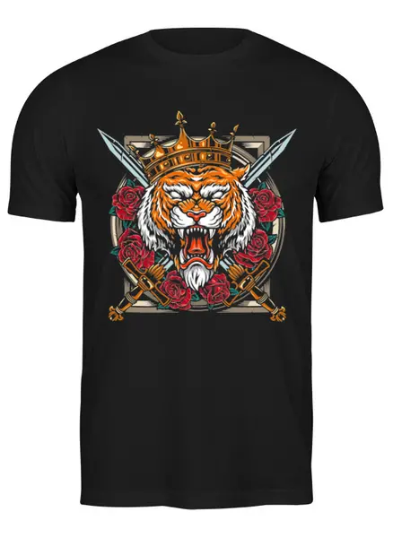 Заказать мужскую футболку в Москве. Футболка классическая ❖ Tiger Royal Crown ❖ от balden - готовые дизайны и нанесение принтов.