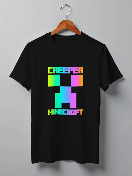 Заказать мужскую футболку в Москве. Футболка классическая MINECRAFT CREEPER от weeert - готовые дизайны и нанесение принтов.