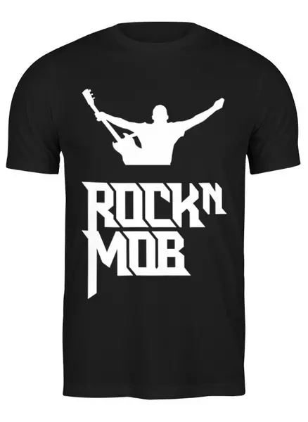 Заказать мужскую футболку в Москве. Футболка классическая Rocknmob от accs@rocknmob.com - готовые дизайны и нанесение принтов.