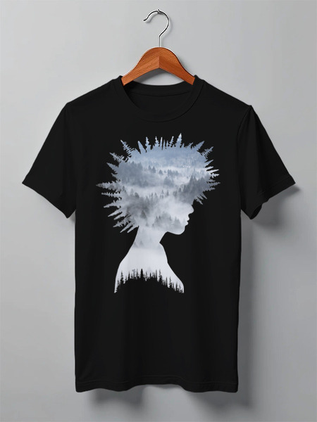 Заказать мужскую футболку в Москве. Футболка классическая Forest от oneredfoxstore@gmail.com - готовые дизайны и нанесение принтов.