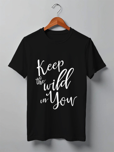 Заказать мужскую футболку в Москве. Футболка классическая Keep the wild in You от Николай Ковтун - готовые дизайны и нанесение принтов.