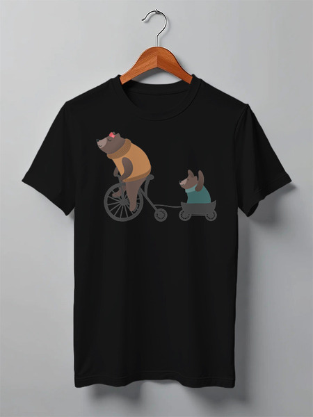 Заказать мужскую футболку в Москве. Футболка классическая Bear Here от oneredfoxstore@gmail.com - готовые дизайны и нанесение принтов.