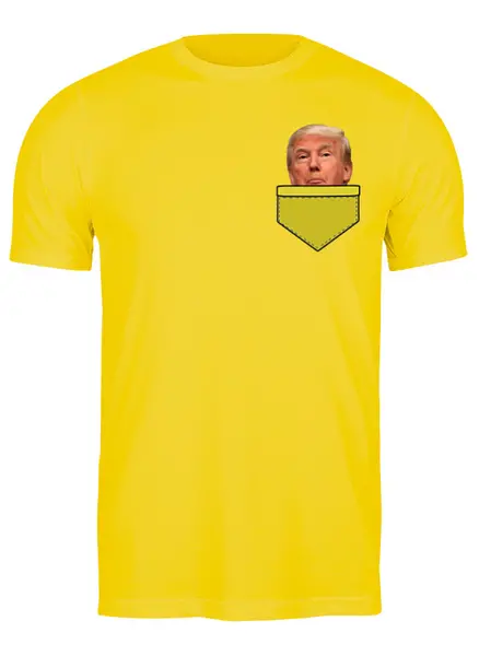 Заказать мужскую футболку в Москве. Футболка классическая Карманный Трамп  от CoolDesign - готовые дизайны и нанесение принтов.