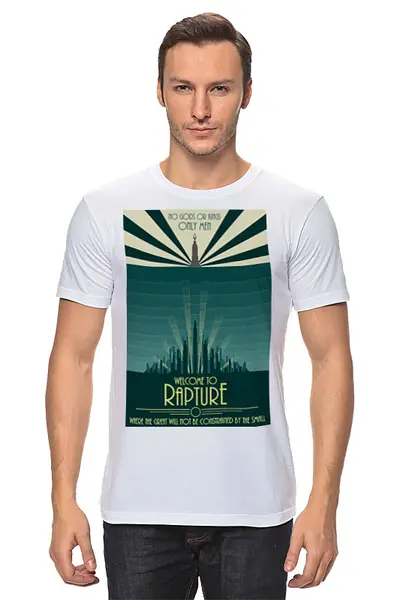 Заказать мужскую футболку в Москве. Футболка классическая Bioshock - Only the Great от priceless - готовые дизайны и нанесение принтов.