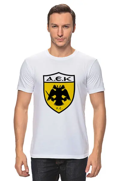 Заказать мужскую футболку в Москве. Футболка классическая AEK FC от THE_NISE  - готовые дизайны и нанесение принтов.
