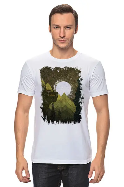 Заказать мужскую футболку в Москве. Футболка классическая Offroad Expedition от oneredfoxstore@gmail.com - готовые дизайны и нанесение принтов.