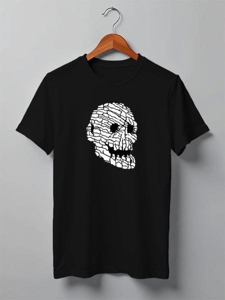 Заказать мужскую футболку в Москве. Футболка классическая ROCK SKULL от cooldesign  - готовые дизайны и нанесение принтов.