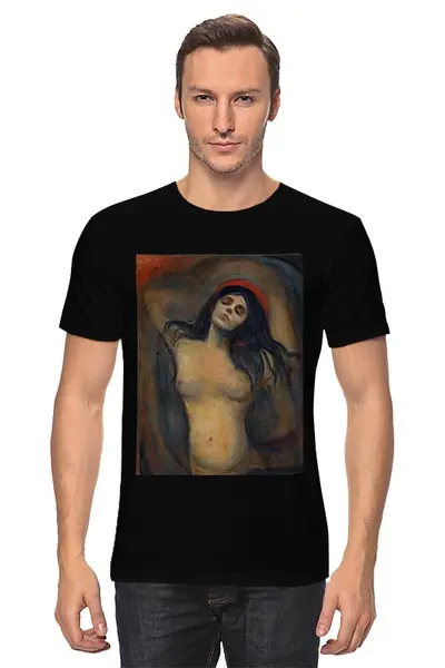 Заказать мужскую футболку в Москве. Футболка классическая Мадонна (картина Мунка) от trend - готовые дизайны и нанесение принтов.