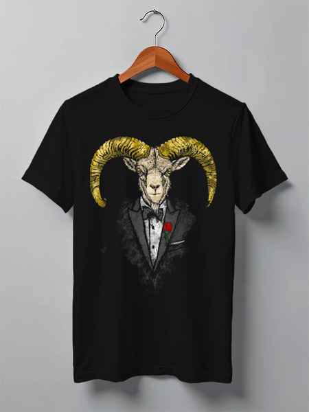 Заказать мужскую футболку в Москве. Футболка классическая The Goatfather от printik - готовые дизайны и нанесение принтов.
