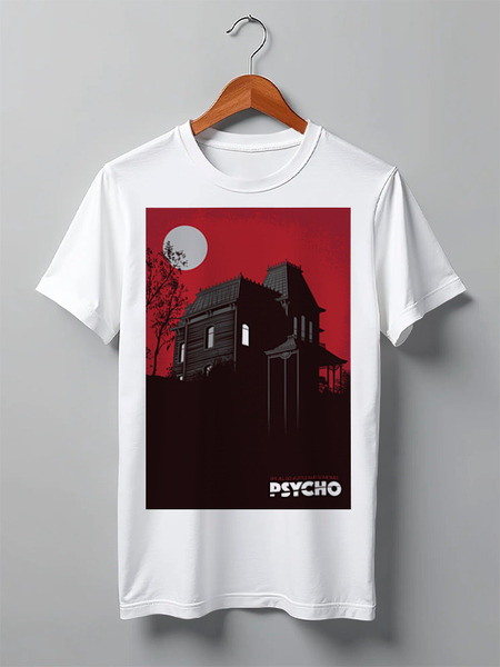 Заказать мужскую футболку в Москве. Футболка классическая Психо / Psycho от kino.printio.ru - готовые дизайны и нанесение принтов.