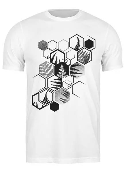 Заказать мужскую футболку в Москве. Футболка классическая Hexagonal Fern от oneredfoxstore@gmail.com - готовые дизайны и нанесение принтов.