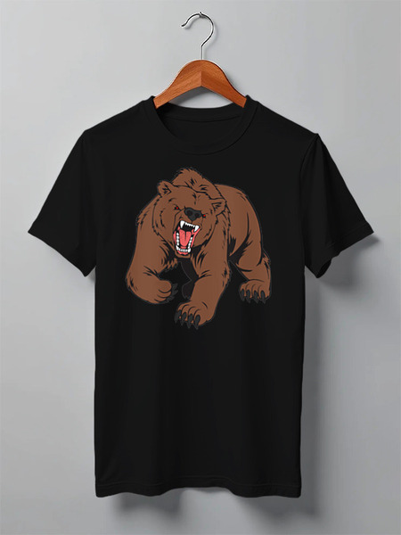 Заказать мужскую футболку в Москве. Футболка классическая Bear / Медведь от crash - готовые дизайны и нанесение принтов.