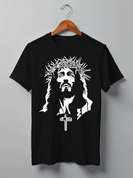 Заказать мужскую футболку в Москве. Футболка классическая Jesus Christ от balden - готовые дизайны и нанесение принтов.