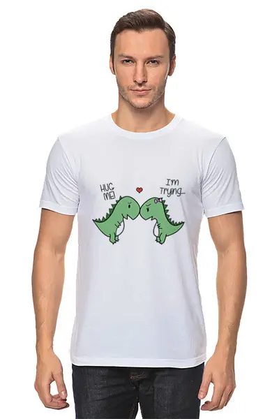 Заказать мужскую футболку в Москве. Футболка классическая Динозавры от EK  - готовые дизайны и нанесение принтов.