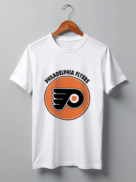 Заказать мужскую футболку в Москве. Футболка классическая Philadelphia Flyers от kspsshop - готовые дизайны и нанесение принтов.