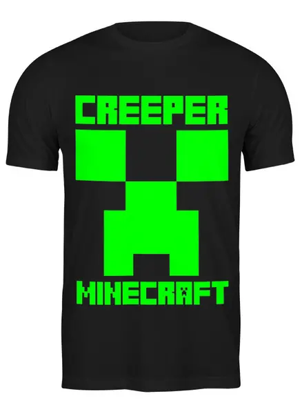 Заказать мужскую футболку в Москве. Футболка классическая MINECRAFT CREEPER от weeert - готовые дизайны и нанесение принтов.